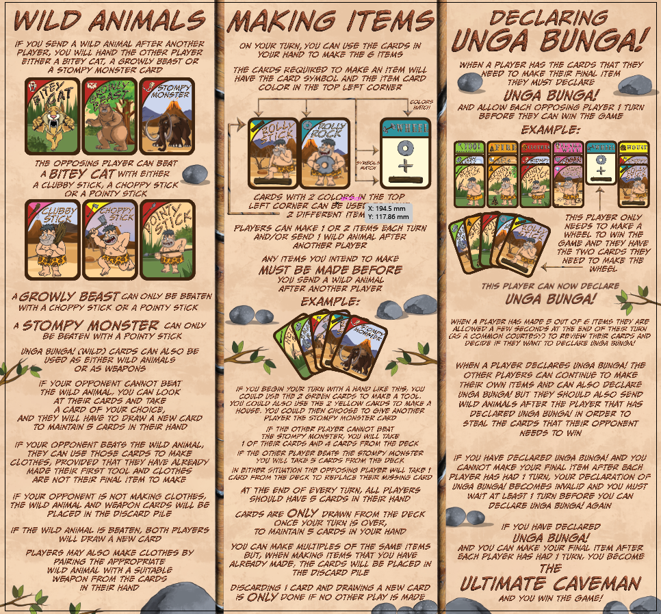 Page 2 of rules sheet